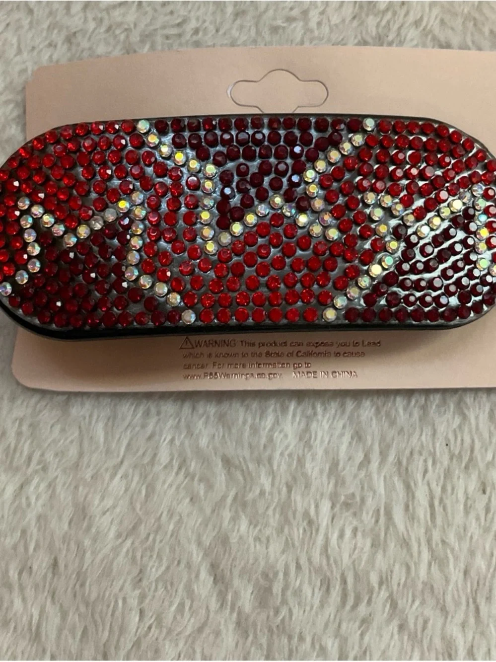 Red Crystal Zigzag Hair Barrette